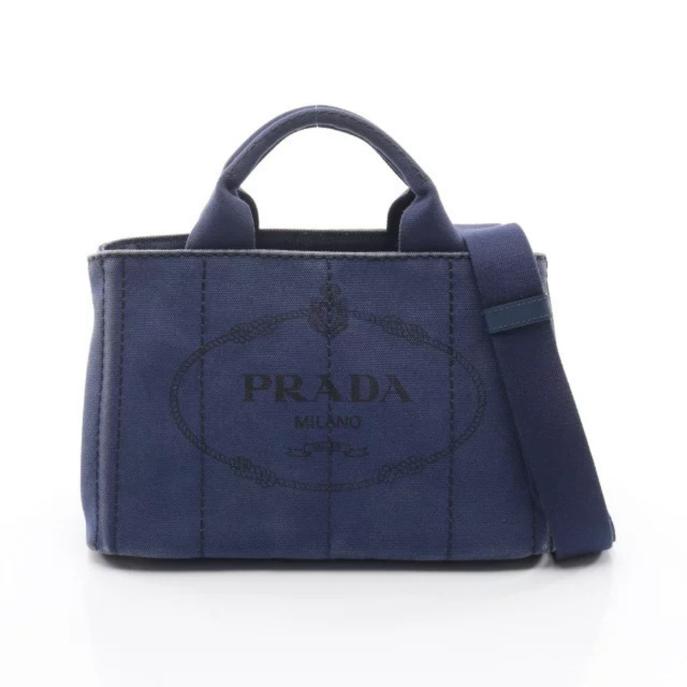 Prada Canapa Tote Bag Canvas Blue